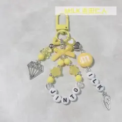204 ビーズストラップ　ビーズキーホルダー　M!LK 吉田仁人　黄色