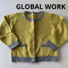 GLOBAL WORKキッズカーディガン/イエローXL 120〜130