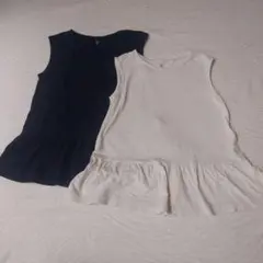 UNIQLO　裾ペプラムタンクトップ　ユニクロ　140.150cm　2枚セットのサムネイル