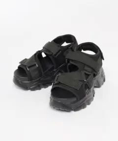 Honeys ブラック 厚底スポーツサンダル