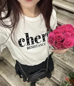 GRL パールロゴ半袖Tシャツ
