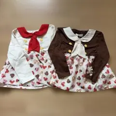 新品 ディズニー ミッキー ミニー トップス 2枚セット 90cm