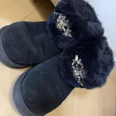 Rady ビジュー装飾 黒 ムートンブーツ