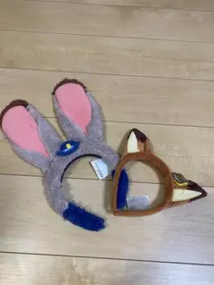【上海ディズニー正規品】ズートピア ニック＆ジュディ カチューシャ 2点セット