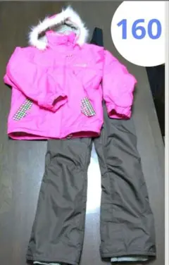 キスマーク　スノーボードウェア　スキーウェア　サイズ160 ピンク＆ブラウン