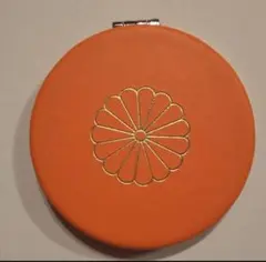 新品未使用皇居限定コンパクトミラーオレンジ長財布がま口型押し鰐特製