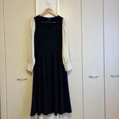 【SHEIN】黒と白のロングワンピース