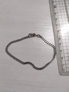 シルバー925製喜平2面カットチェーンブレスレット 19.5cm　蟹型クラスプ