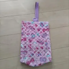 キルティング　シューズバッグ ピンク ハート柄