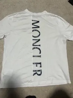 モンクレール ホワイトTシャツ半袖 入手困難モデル ラバーロゴ バックプリント