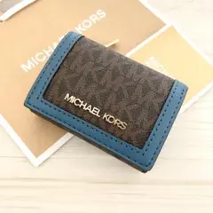 ★新品 MICHAEL KORS 財布 折り財布 ブルー 三つ折り財布