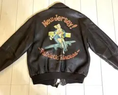 AVIREX A-2 ヴィンテージ 本革 フライトジャケット バックプリント