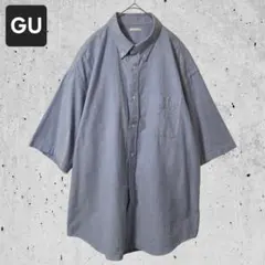 GU 半袖 オックスフォードシャツ ブルー XLサイズのサムネイル