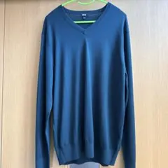 UNIQLO ダークグリーン Vネックセーター Lサイズ
