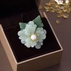 海棠　花　ブローチ　和風