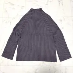 新品未使用品　オペークドットクリップ春ニットリブ編みコットン洗濯機洗パープルF