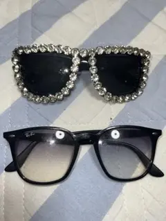 ビジュー付きサングラスとRay-Banセット