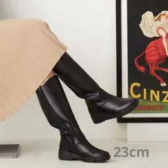 fitfit フィットフィット　サイドジップ　ロングブーツ　黒　23cm 美品