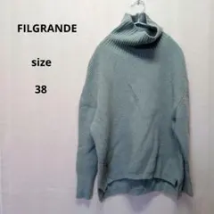 FILGRANDE くすみグリーン タートルネックニット