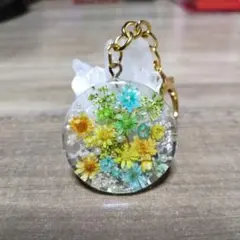 オルゴナイト蛇の皮入りキーホルダー　金運アップ❤️