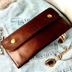 IL BISONTE じゃばら 長財布 マルチケース 本革 ブラウン