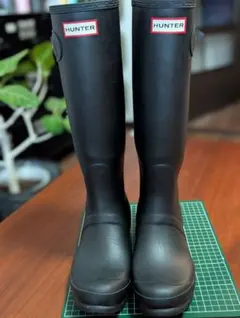 HUNTER ブラック 長靴 バックル付き