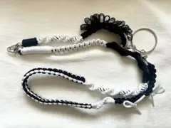 パラコード　スマホ　ショルダー　ストラップ　ハンドメイド　フリルリボン　2way
