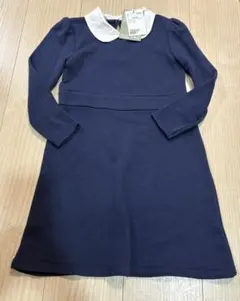 【新品タグ付き】襟付き ネイビー長袖ワンピース 110/115 H&M