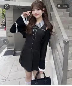 olive des olive ノースリーブシャツミニワンピース ブラック 新品