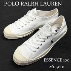 新品ラルフローレン ESSENCE 100 キャンバス スニーカー 白 26.5