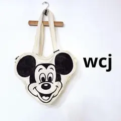 WCJ Disney フェイスデザイントートバッグ　ミッキー アイボリー