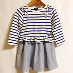 ユナイテッドアローズ ボーダーワンピース フリフリ キッズ105cm