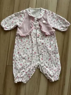 ミキハウス✳︎花柄ロンパース 50-60cm