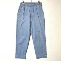 ユニクロ イージーパンツ S ライトブルー ウエストゴム テーパード Y
