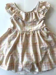 ブランシェス　120cm 女の子　ワンピース水着 イエロー系チェック