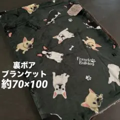 ★ラストセール★ 新品　フレンチブルドッグ　フレブル　ボアブランケット　グリーン