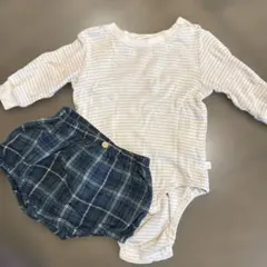 cottoli バースデイ 長袖ロンパース ブルマ セットアップ　70