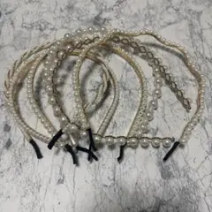 パールカチューシャ6個セット
