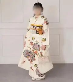 ☆最終値下げ☆アイボリー 振袖 フルセット 袴 髪飾り バッグ 草履付き