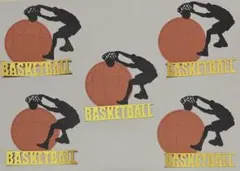 ☆ダイカット バスケットボール　シルエット　basketball 寄せ書　色紙