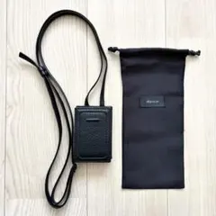 美品 objcts.io レザーストラップウォレット ブラック スマホショルダー