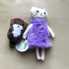 ラッコ　ねこ　ぬいぐるみキーホルダー