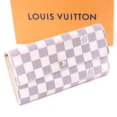 【美品】ダミエ アズール ポルトフォイユ サラ ルイヴィトン 長財布