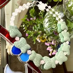 超限定お値下げ8月7日22時迄‼️宝石王マダムのラヴァ&ローズクオーツネックレス