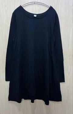 オールドネイビー【L】ワンピース レギュラーカラー 無地 黒　デート