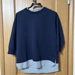 【新品・未使用】 LiNdSTORM レイヤード風　七分袖カットソー　M