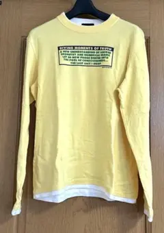 BOYCOTT イエロー 長袖カットソー　メンズTシャツ　重ね着風のサムネイル
