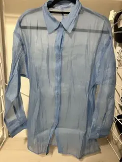水色 シースルー 長袖シャツ F