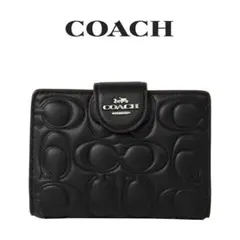 新品未使用]COACH コーチ二つ折り財布 スターモチーフ ブラック 星