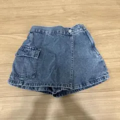 キッズ デニム ラップショートパンツ